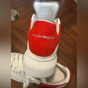 Alexander McQueen Red and White Leather Sneakers